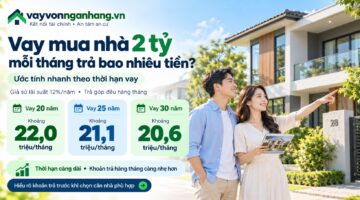 Vay mua nhà 2 tỷ mỗi tháng trả bao nhiêu tiền?