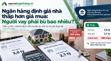 Ngân hàng định giá nhà thấp hơn giá mua: Người vay phải bù bao nhiêu?